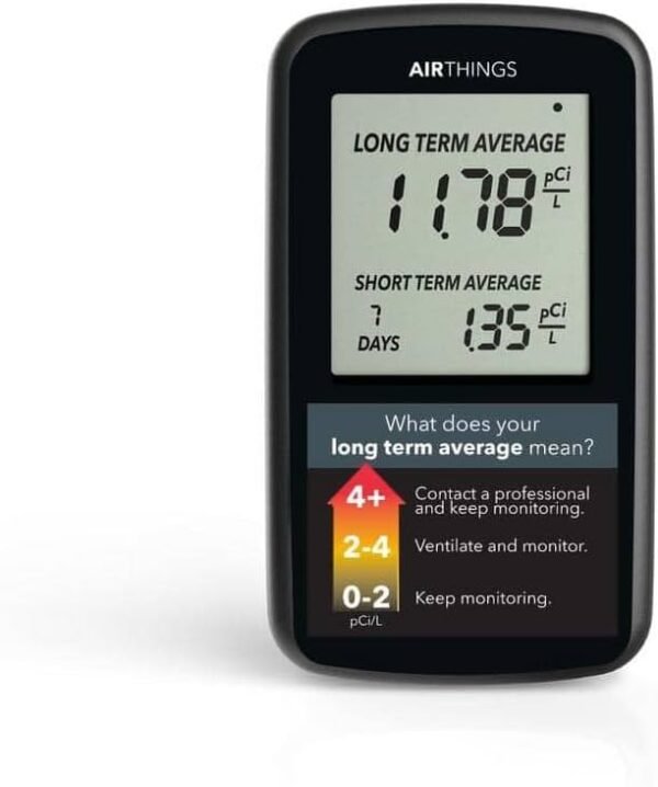 Airthings Corentium Home Radon Detector 2350 Portable, Lightweight, Easy-to-Use, (3) AAA Battery Operated, USA Version, pCi/L