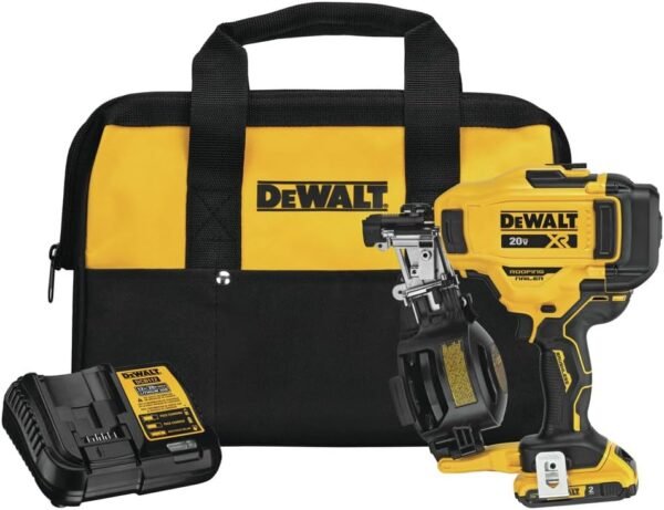 DeWALT DCN45RND1 20V 15 Degrees Lithium-Ion Cordless Coil Roofing Nailer Kit