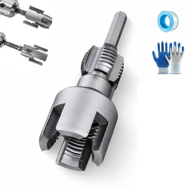 Internal and External Pipe Threading Tool, Pvc Pipe Threader, Pvc Threading Tool Kit, Electric Drill Compatible Pvc Pipe Threader Kit, 1/2" (DN15) 3/4" (DN20) Pipe Sizes...