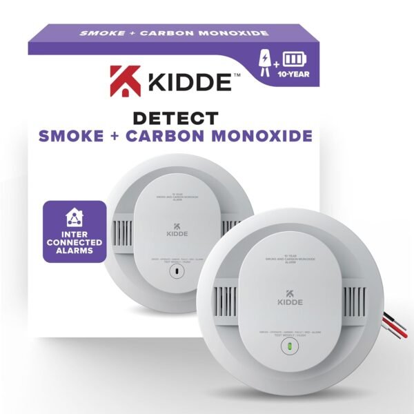 Kidde Hardwired Smoke & Carbon Monoxide Detector, 10-Year Battery Backup, Interconnectable LED Warning Light Indicators Kidde Hardwired Smoke & Carbon Monoxide Detector, 10-Year Battery Backup, Interconnectable LED Warning Light Indicators