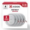 Kidde Hardwired Smoke Detector, 10-Year Battery Backup, Interconnectable, LED Warning Light Indicators, 4 Pack