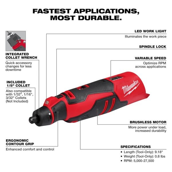 Milwaukee M12 Brushless Rotary Tool Review Fastest RPM and Versatile Cordless Power