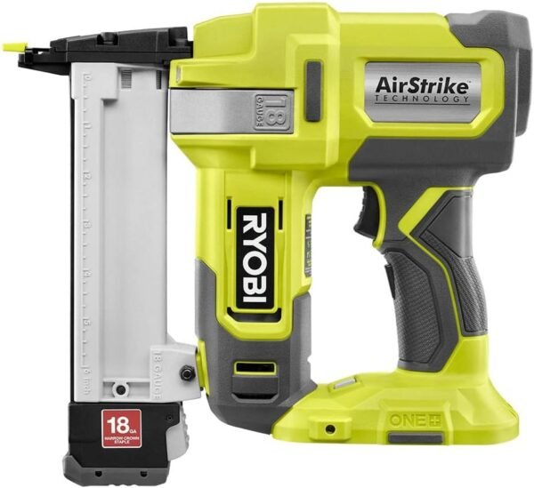 RYOBI ONE+ 18-Gauge Cordless AirStrike Narrow Crown Stapler P361 Green Bare Tool (Renewed)