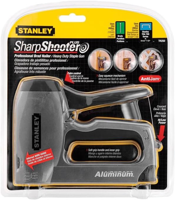 STANLEY SharpShooter Plus Nail Gun, Heavy Duty, Gray/Black (TR250)